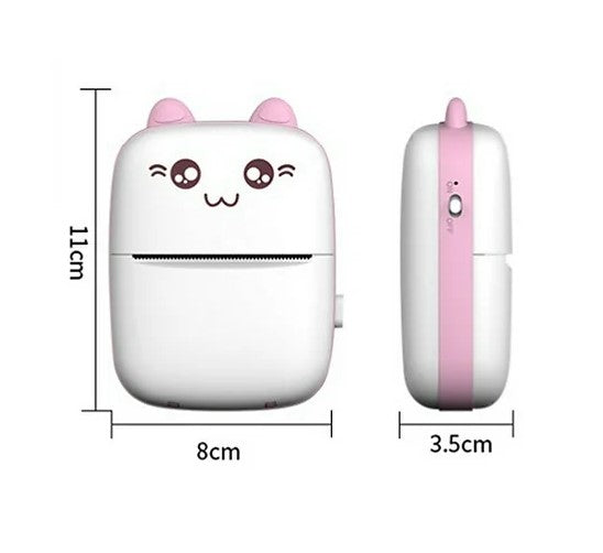 🎀Mini Impresora Termica Portatil Bluetoot Con cara de Gatito🎀