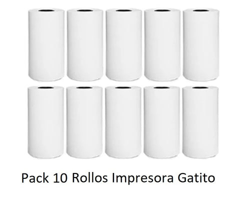 ≽^• ˕ • ྀི≼ Pack 10 Rollos Para Impresora Gatito